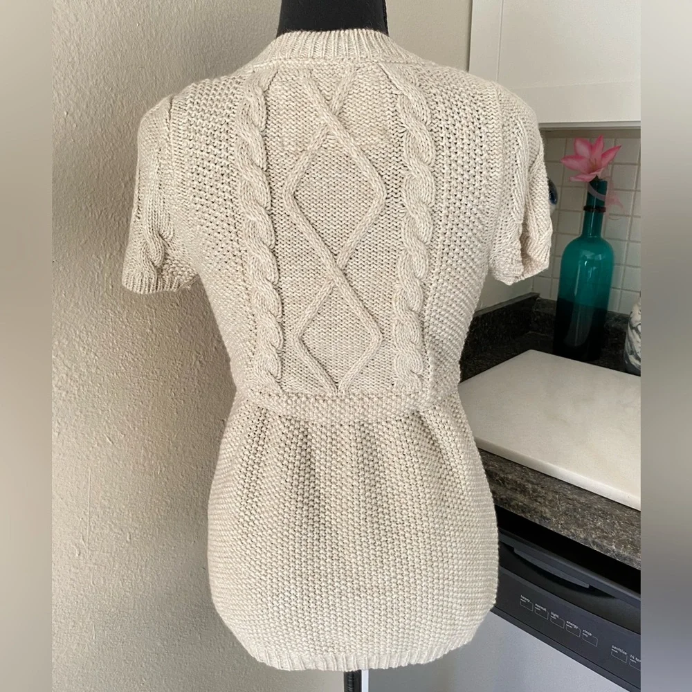 Y2k Aeropostale babydoll tie waist short sleeve cardigan sweater - Picture 2 of 13